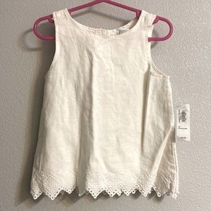 Super Cute Linen White Old Navy Top for girls. 🤍🤍🤍BRAND NEW!